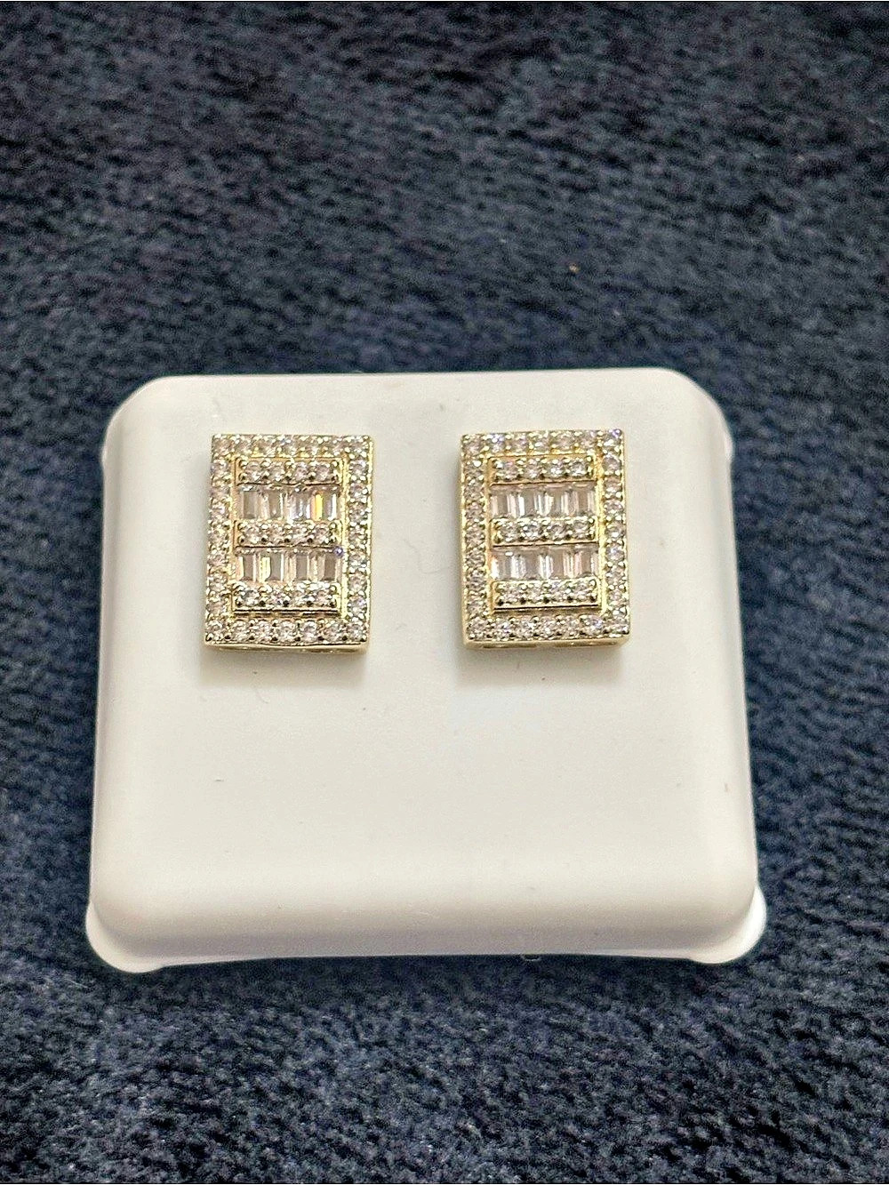 Geometric Gold-Tone Stud Earrings New
